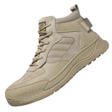 Reflective Strip Design Safety Work Shoes For Men Cow Suede Leather Indestructible Construction Boots Steel Toe Male Footwear