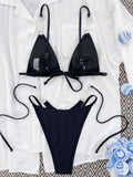 Sexy Halter Pearls High Cut Bikini Women Swimsuit Female Swimwear Two-pieces Bikini Set Lady Bather Bathing Suit Swim Beach Wear