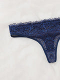 Sexy And Charming Women's Underwear Ultra-Thin Full Lace Thong 3 Pcs black blue And Red Can Be Paired With A  Lingerie 363-3