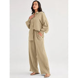 2026 Spring and Summer Casual Suit New Fashion Suit Loose Casual Top Wide Leg Pants Two-piece Set for Women