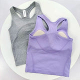 Women's One Piece Yoga Sports Vest Stretch I-Shaped Running Fitness Slimming Short Style Camisole Outerwear