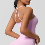 Women's Slim Fit Yoga Fitness Vest Skin Friendly Nude Sports Bra Pilates Top Beautiful Back Design Suspension Yoga Sports Bra