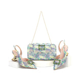 doershow hot selling Italian Shoes And Bag Sets For Evening Party With Stones Italian Leather Handbags Match Bags!  HWS1-8