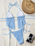 S - XL Wrinkled Tankini Halter Micro Bikini Women Swimwear Female Swimsuit Two-pieces Bikini Set High Cut Bathing Suit Swim Lady