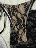 Bikini swimsuit three-piece European and American ins style sexy lace women's strappy swimsuit for women