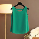 Star with The Same Halter Chiffon Vest Women's Loose Top Summer New Wear Outside with Sleeveless Short Bottom Shirt MOYISU L-5XL