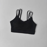 Women's Yoga Sports Bra Shock-Absorbing Gathered Front with Fine Strap Detailing Beautiful Back Design for Running Fitness Vest