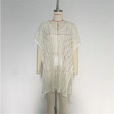 Sexy Short Sleeve Hollow Out Crochet Knitted Tunic Beach Cover Up Cover-ups Beach Dress Beach Wear Beachwear Female Women K6686