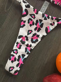 New Women's Bikini Split Print Swimwear Fashion G-string Beach Holiday