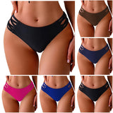 Women's Low Rise Cutout Swim Bottoms Solid Color Summer Beachwear Separate Swimsuit Bottom Female Brazilian Bikini Trunks 2026