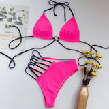 Bikini 2026 Sexy Women High Waist Hollow Leopard Swimsuit Swimwear Bikini Set Bathing Suit Female Stroje Kapielowe Damskie Mujer
