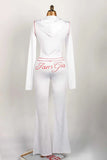2026 New Women Ins Fashion Solid Color Sexy Straight Shoulder Contrast Stitch Long Sleeve 2 Piece Outfit