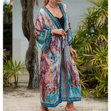 13 Colors Printed With Belt Crochet Knitted Tunic Beach Cover Up Cover-ups Beach Dress Beach Wear Beachwear Female Women K7201