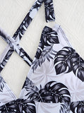 2026 Printed Leaves Tankini Two Pieces Swimwear Female Padded Swimsuit Women Bathers Bathing Swimming Swim Suit Beachwear