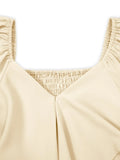 Summer Dress Women'S Fashion V Neck Short Flared Sleeved Wedding Guest Dresses Smocked Elastic Waisted Tiered Belted Ruffle Hem