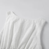 2026 Summer Women's Sleeveless Short Dress Stripe Print Boat Neck Waist-Cinching Slim Fit Dress Holiday Daily Casual Streetwear