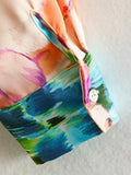 Foridol Floral Boho Tie Dyed Summer Long Sleeve Romper Playsuit Overall Beach Button Shirt Spring Wide Leg Romper Jumpsuit