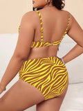 2026 Push Up Bikini Large Plus Size Swimsuit Women High Waist Swimwear Female Printed Bathers Bathing Swimming Swim Suit