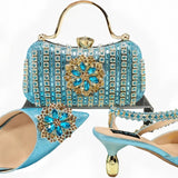 Doershow Lastest Italian Design Fashion Style Ladies Shoes with Matching Bag Set 2024 Nigerian Shoes and Bag Set  HKK1-6
