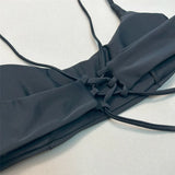 Brown Bandeau Micro Bikini Set Back String Lace-up Sexy Swimsuit Solid Swimwears Woman 2026 High Cut Bathing Suit Bikinis Femmes