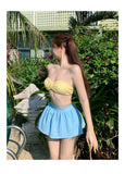 Swimsuit for Women, Sweet Split Bikini, Small Chest Gathering, Beach Vacation, Hot Spring Bath, Three Piece Swimsuit Set