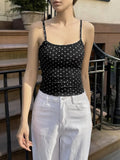 Summer casual camisole top polka dot camisole can be worn as a base layer