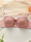 2-piece set of multi-color women underwear with steel rims gathered bra embroidered lace daily sweet braissere push up bra 1903