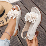 Summer Flower Decor Thick Heeled Sandals Women Plus Size 43 Lightweight High Heel Sandals Woman Back Strap Peep Toe Sandles 2026