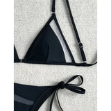 Sexy Mesh Sheer Bikini Female Swimsuit Women Swimwear High Leg Cut Strappy Bather Bathing Suit Swim Two-pieces Bikini set K8070