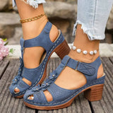 Plus Size 43 Thick Heel Rome Sandals Women Closed Toe Ankle Strap Summer Sandles Woman Flowers Platform High Heeled Sandals