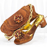 doershow  Italian Shoe and Bag Set New 2024 Women Shoes and Bag Set In Italy olive Italian Shoes with Matching Bag HMP1-16