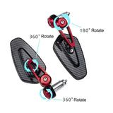 Universal Motorcycle Rearview Mirror Carbon Fiber Pattern Handlebar Mirror Modified Inverted Rear Mirror Motorbike Accessories