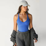 Sporty Style Tank Top Women Yoga Style Vest Solid Color Slim Fit Strapless Sportswear 2026 New Summer Dress up Female Clothing