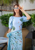 New Summer Two Piece Sets Swimwear Split Sports Skirt-Style Fashion Print Swimsuit Womens Swimming Thin Bathing Suit Bikini Set