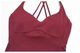 Summer Yoga Set Women Back Cross Shock-absorbing Slim Sports Tank Top Exercise Sets Outwear Running Flare Leggings Fitness Suits