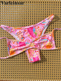 S - XL Printed Brazilian Bikini Women Swimwear Female Swimsuit Two-pieces Bikini set High Leg Cut Bather Bathing Suit Swim V8179
