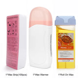 Roll On Waxing Kit With Wax Cartridges And Wax Strips 3 In 1 Soft Wax Heater Kit Hair Removal Wax Wax Paper Waxing Kits Warmer