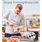 Commercial Meat Slicer 220V | Heavy-Duty Electric Food Slicer for Frozen Meat, Cheese, Bacon | Stainless Steel Blade, Quiet Moto