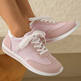 Speing Autumn Lace Up Pink Sneakers Women Comfort Patchwork Platform Sports Shoes Woman Lightweight Plus Size Soft Sole Flats 43
