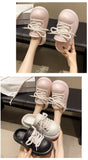 2025 DIY Laceup Platform Slippers For Women Home Street Garden Shoes Thick Sole Fashion Clogs Girls Summer Sandals Beach Slides