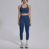Women's Yoga Set Sports Fitness Running Beautiful Back Slim Fit Bra Hip-lifting High Waist Pants Workout Training Gym Suits
