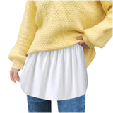 2pc Womens Elastic Waist Layering Underskirt Curved Hem Mini Skirt With Extended Back Casual Versatile Base Layer Top For Shirt