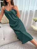 Women's Nightdress Spaghetti Strap V Neck Elegant Luxury Comfortable Breathable Loungewear Relaxing Daily Leisure Classic Style