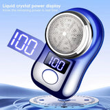 Men Shaving Tool Usb Rechargeable Portable Electric Shaver with Led Battery Display for Men Waterproof Mini Travel Rotary Razor