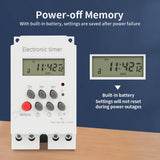 TNCE 30A Timer Switch 220V, big power time control switch, set to seconds, 32 groups of timer on and off light, water pump timer