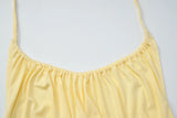 FDYOUI Woman Clothing Halter Neck Backless Camisoles Streetwear 2026 Summer Girls Sexy Lace-up Off Shoulder Yellow Tank Tops
