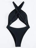 Sexy Criss Cross Backless High Cut Women Swimwear One Piece Swimsuit Female Thong Monokini Bather Bathing Suit Swim Beachwear