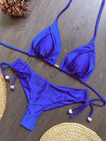 Sexy Drawstring Side High Waist Bikini Set 2026 Women Black Red Halter Pleate Push Up Bra Swimsuit Beach Bathing Suit Swimwear