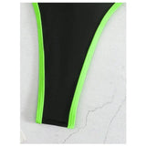 Cikini Summer Beach Women's Contrast Trim Halterneck One-Piece Swimsuit Sexy Swimwear Bathing Suit
