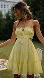 Foridol Strapless Yellow White Summer Dress for Women Elegant Holiday Beach Boho Maxi Long Sundress Backless Sexy Party Vestidos